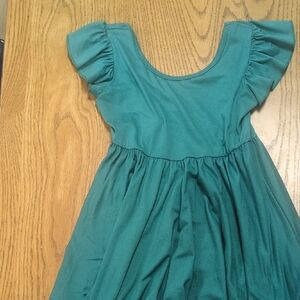 Dot Dot Smile Teal Dress with Ruffle Sleeves